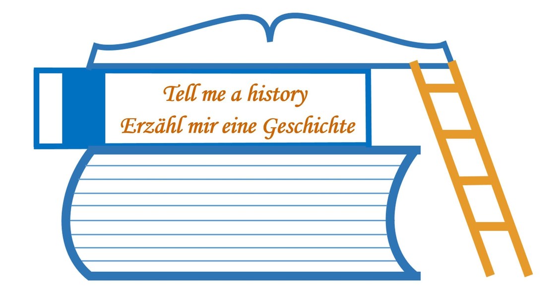 Logo des Podcasts zeigt eine Leiter, die an einen Bücherstapel angelehnt ist.