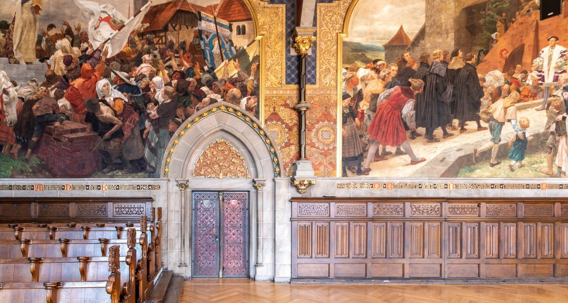 Wandgemälde in der Aula der Alten Universität, Foto: Markus Farnung