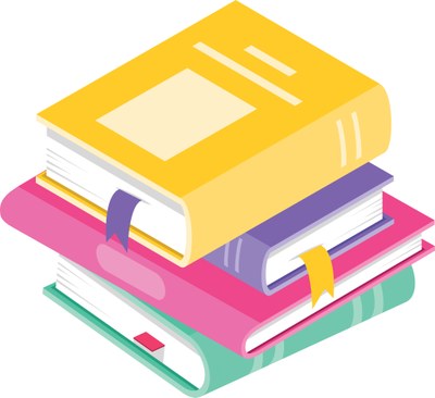 Ein Bücherstapel mit Büchern in unterschiedlicher Farbe.