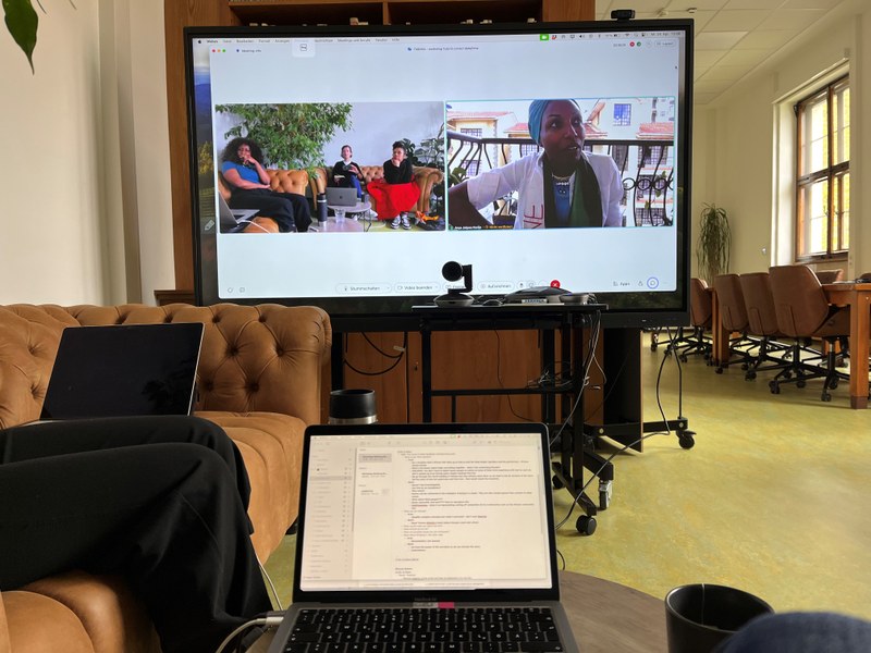 Videokonferenz während eines Workshops