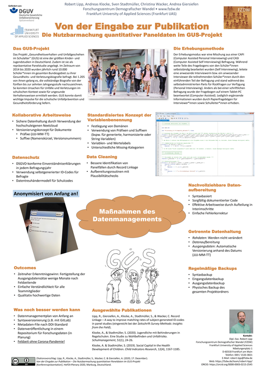 Link zu hochauflösendem Poster, Abstract und ggf. Video
