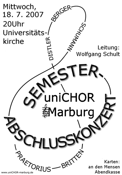 2007 Sommersemester Konzertplakat