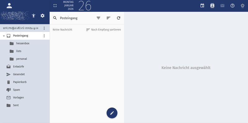 Webmail E-Mail Bereich