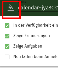 Kalender Farbe einstellen