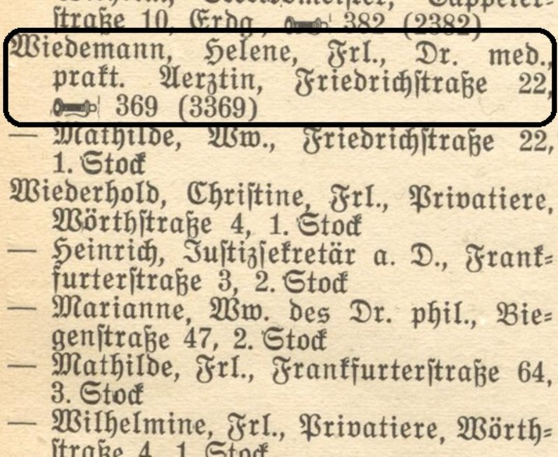 Marburger Einwohnerbuch 1932/1933 : Nach dem Stande vom 1. April 1932 : Anhang: Einwohner-Verzeichnis von Cappel, Cölbe, Marbach und Wehrda. S. 326. Signatur StadtA MR B 1 K 1481 Stadtarchiv Marburg