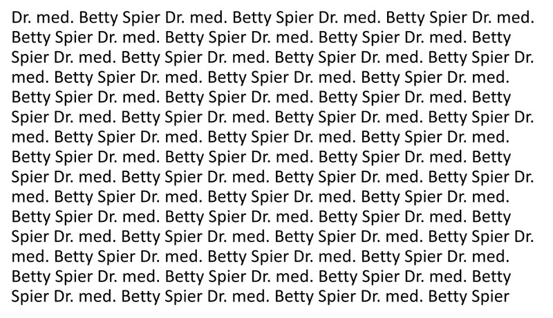 Schriftzug Dr.med. Betty Spier