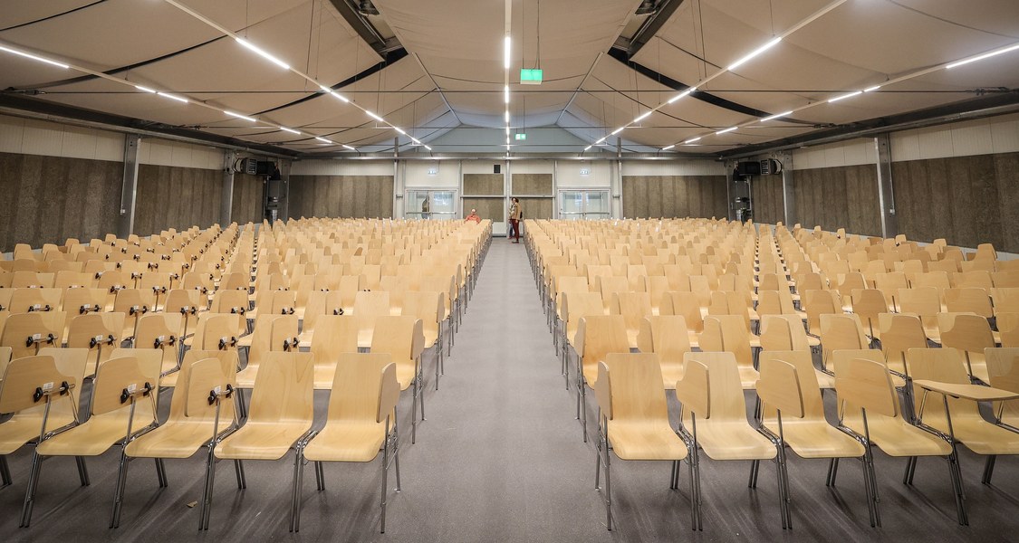 Blick in den Ersatz-Hörsaal