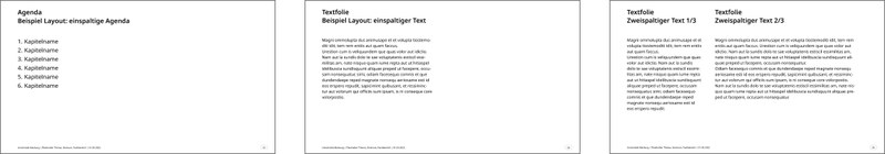 Beispiele für Folgeseiten Text Markenstufe 2. Klick öffnet vergrößerte Ansicht