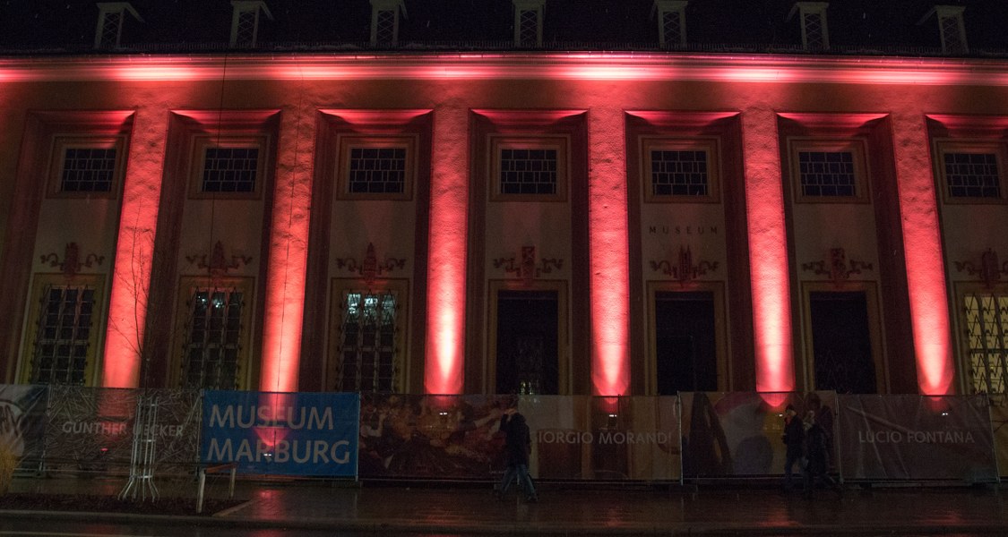 Das Kunstmuseum im Lichterglanz bei der Marburg buy night 2017