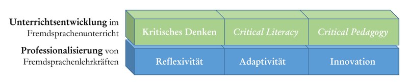Grafik zur Unterrichtsentwicklung und Professionalisierung im Fremdsprachenunterricht