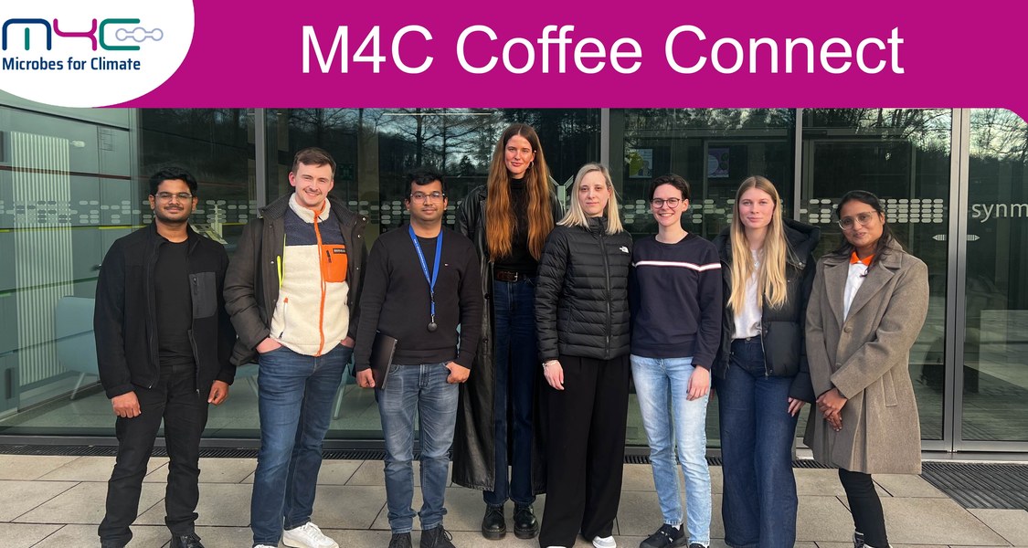The Early Career Researchers come together for a group picture after meeting for the first time at "M4C Coffee Connect"