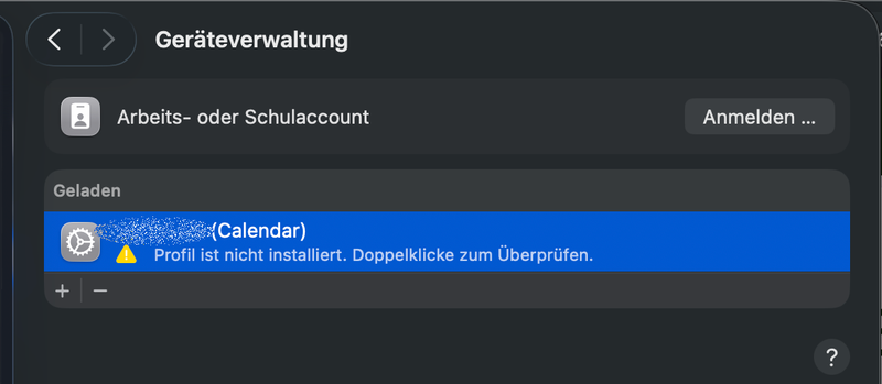 Confirmation of importing a webmail profile on an Apple device