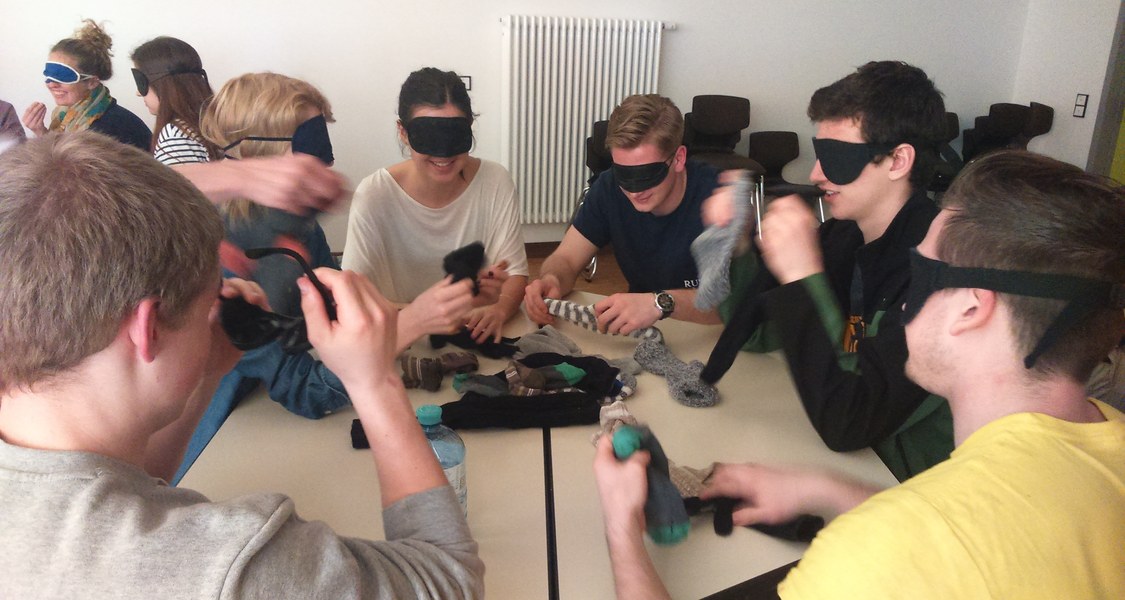 Students visiting the "blista" (Federal Competence Centre for people with blindness and visual impairment)